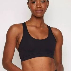 FourLaps Infinity Sport Bra L Black Crisscross Back Athletic Gym Large NWT
